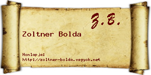 Zoltner Bolda névjegykártya